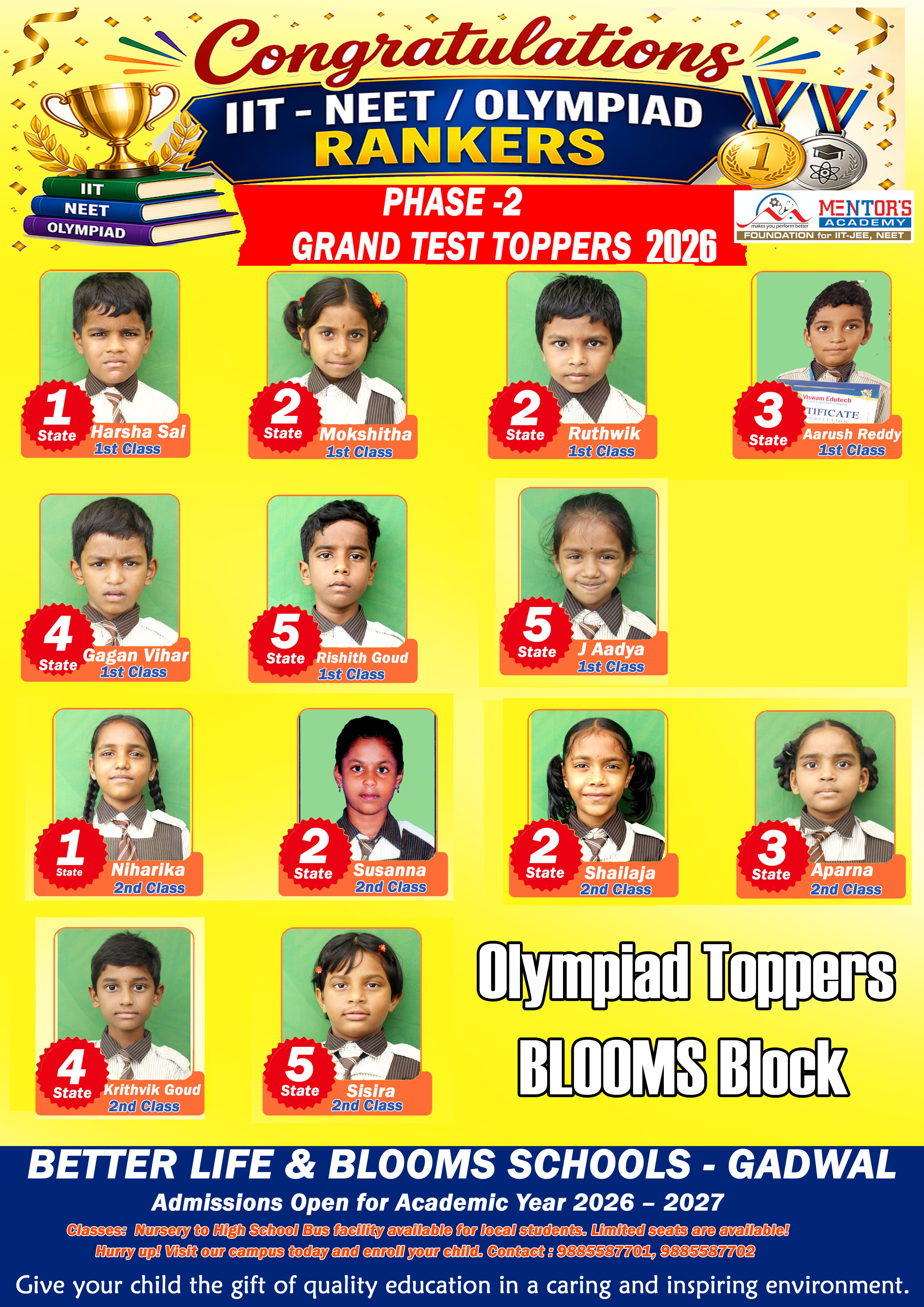 Phase 2 grand test toppers 2026